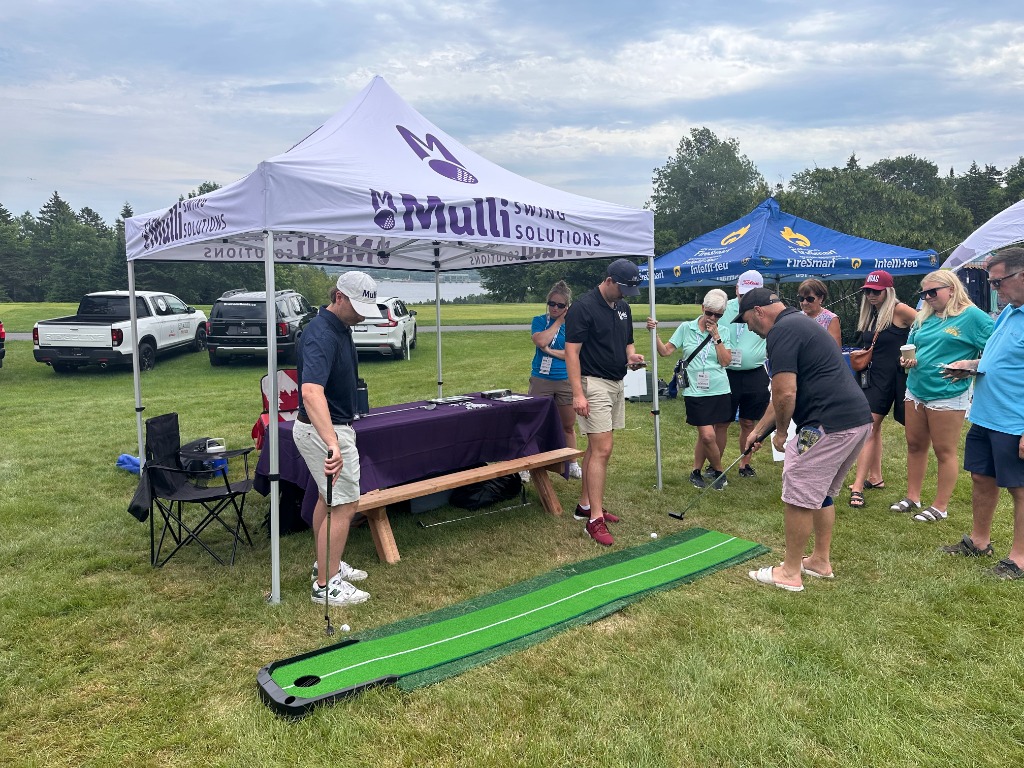 Golfers trying the Mulli Putter Grip