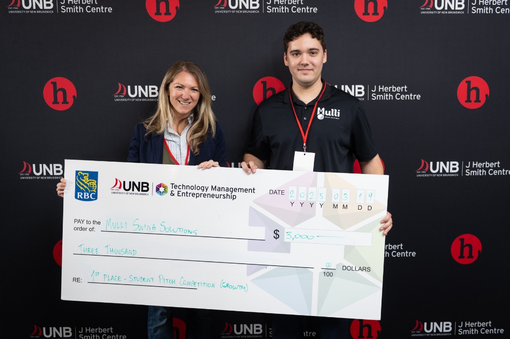 Mulli presenting at the RBC Pitch Competition